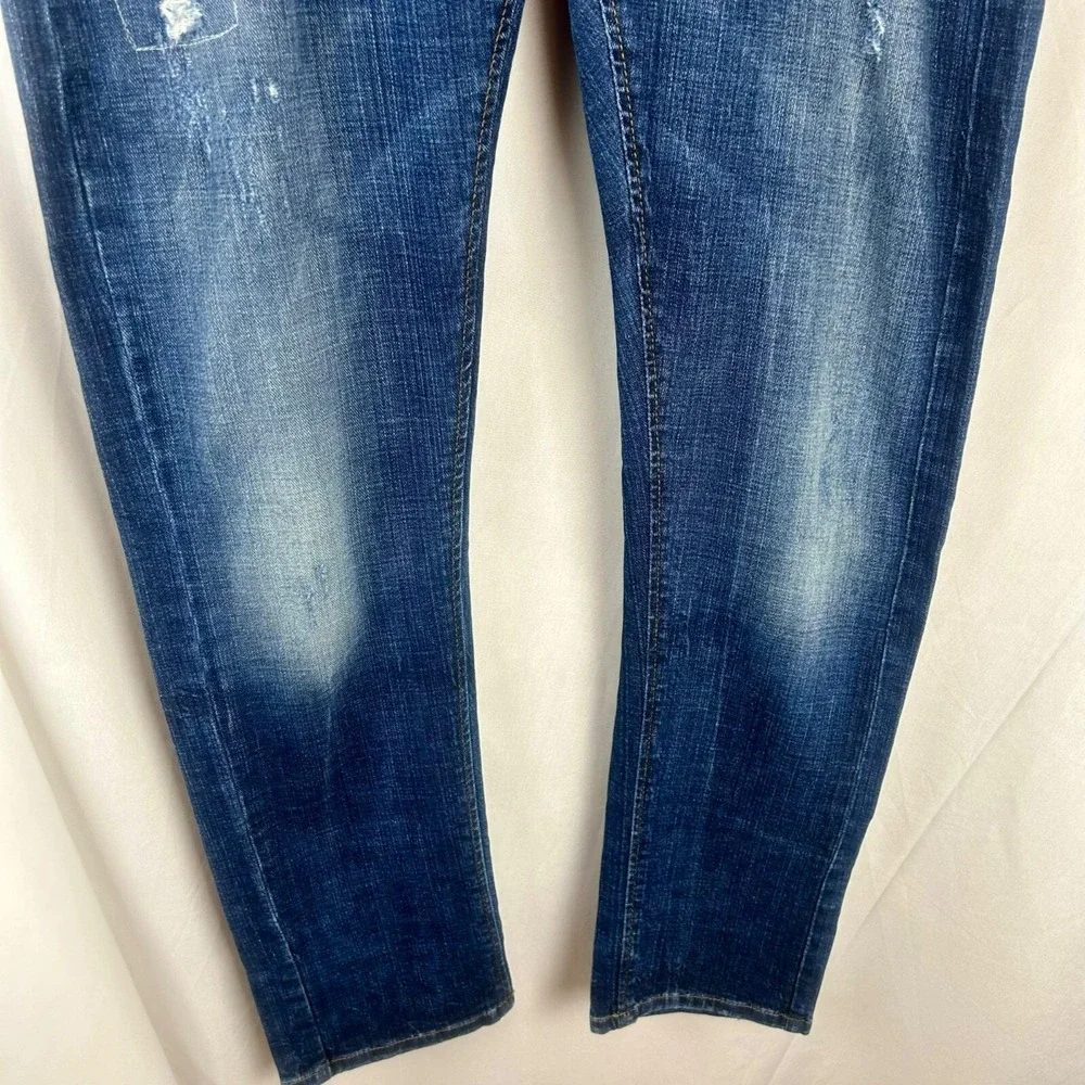 Love Moschino Skinny‎ Jeans Women 30 Blue Adjustable Waist Distressed Stretch